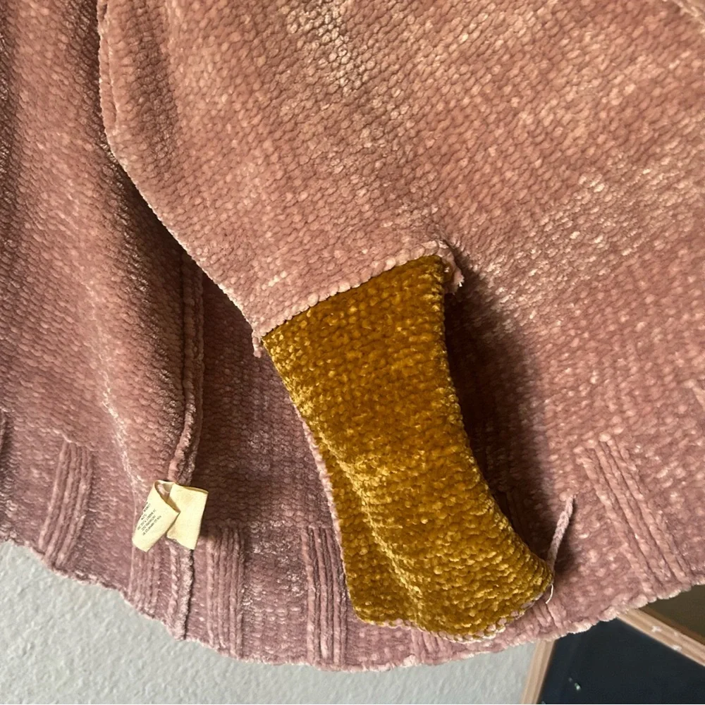 Moth Anthropologie Women’s M Cardigan Sweater Cozy Mauve Chenille Pockets Chunky - Picture 9 of 16